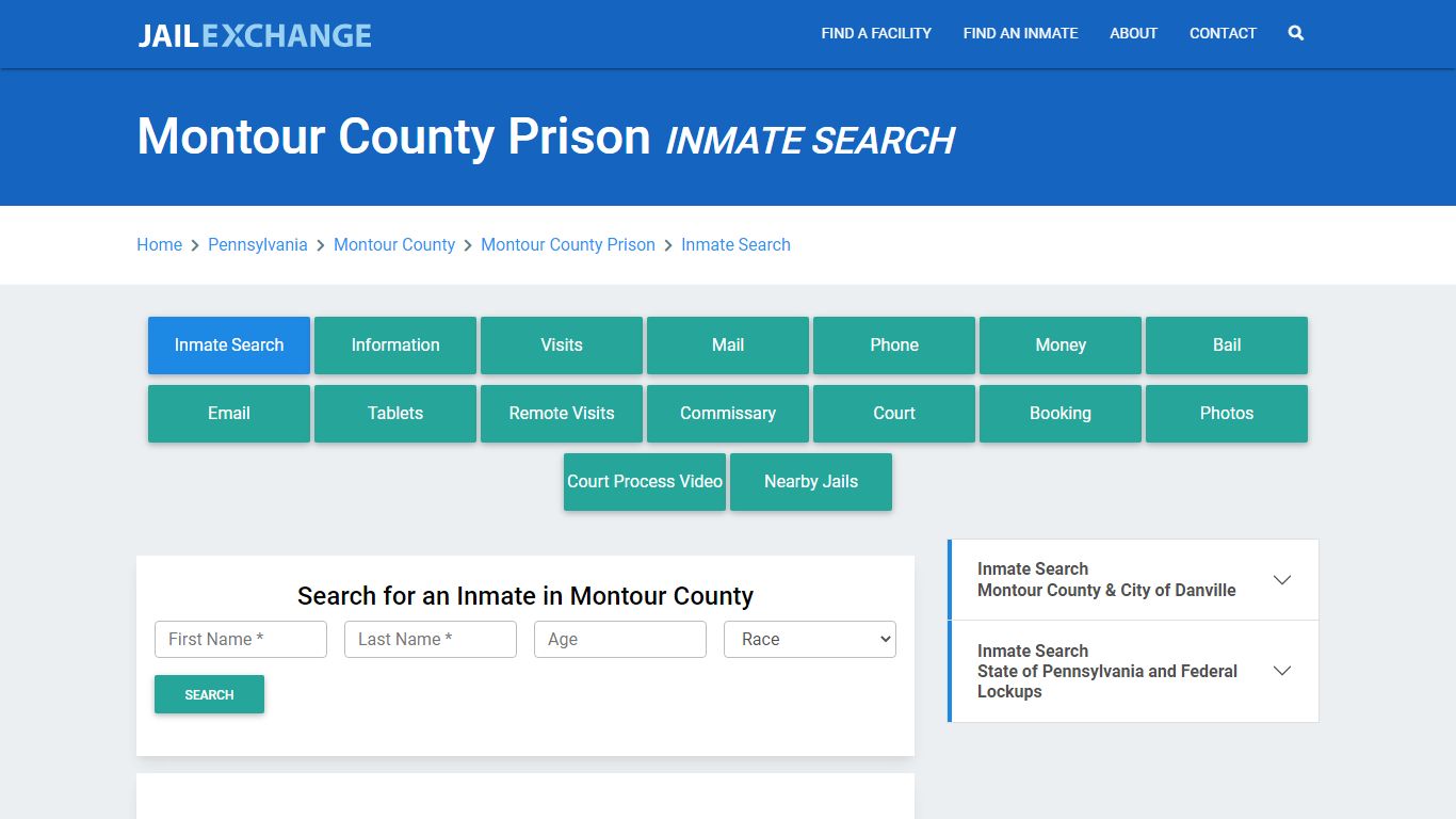 Montour County Prison, PA Inmate Search: Roster & Mugshots - Jail Exchange