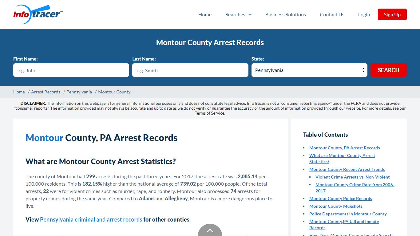 Montour County, PA Arrests, Mugshots & Jail Records - InfoTracer